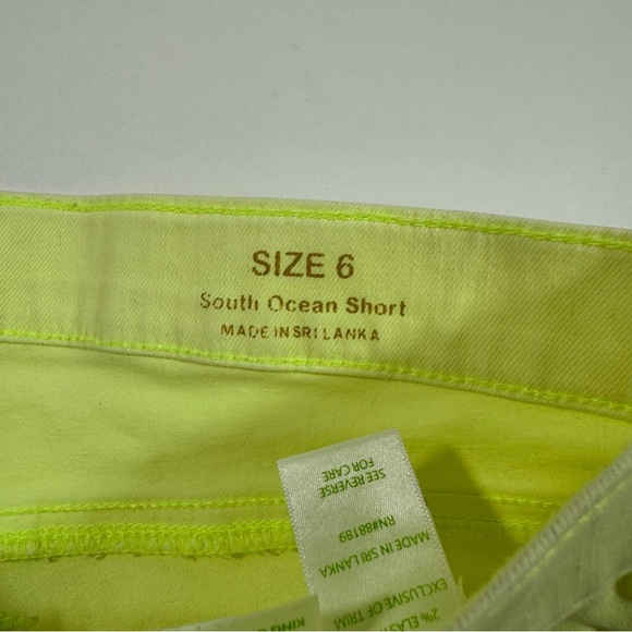 Lilly Pulitzer South Ocean Shorts Neon Yellow Green Denim - Picture 4 of 7